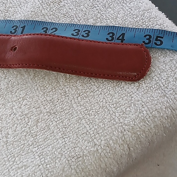 Coach Red Leather Belt with Silver Buckle - Picture 5 of 6